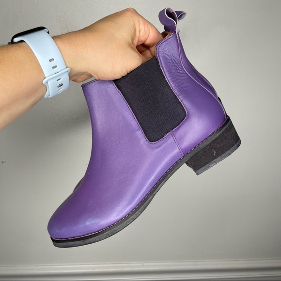 Eight Second Angel Purple Leather Chelsea Boot Womens 7 - Picture 7 of 11